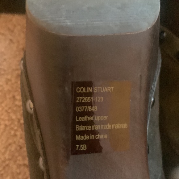 Ladies Colin Stewart lace-up clog graphite leather size 7.5. - Picture 9 of 10